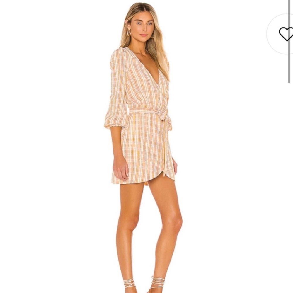 Majorelle Revolve Edison Plaid‎ Mini Wrap Dress M
